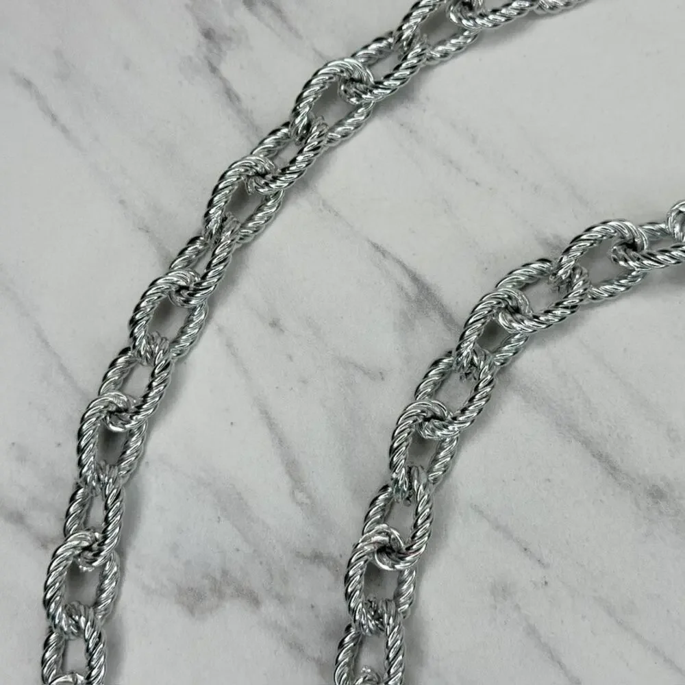 Tassel Charm Silver Tone Chain Link Belt Extra Small/Small (XS/S) ✨